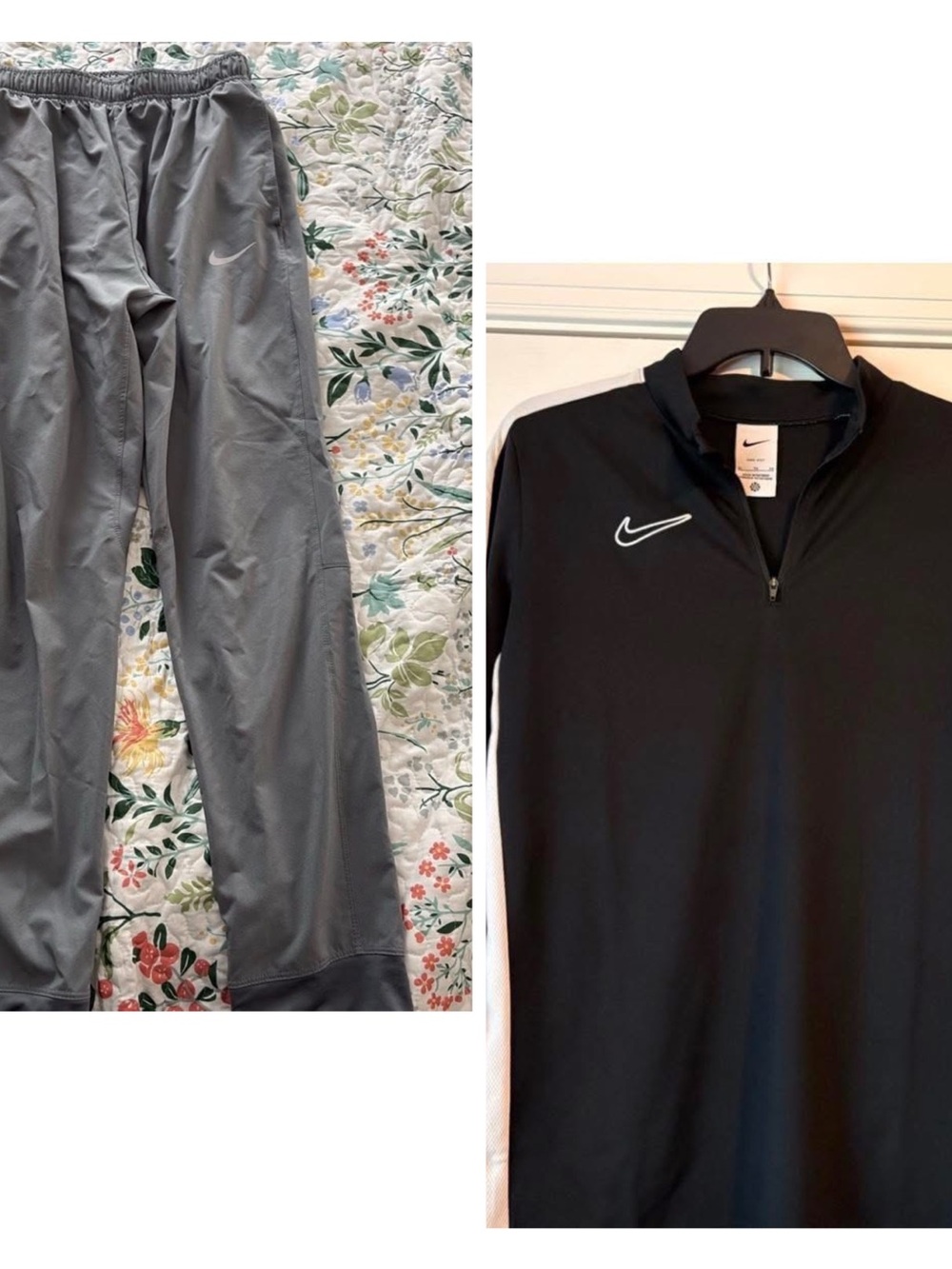 Nike Black and White Quarter-Zip Athletic Pullover